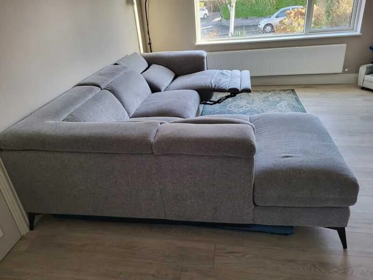 Grey Corner Sofa Power Recliner + USB Great Condition - Image 4