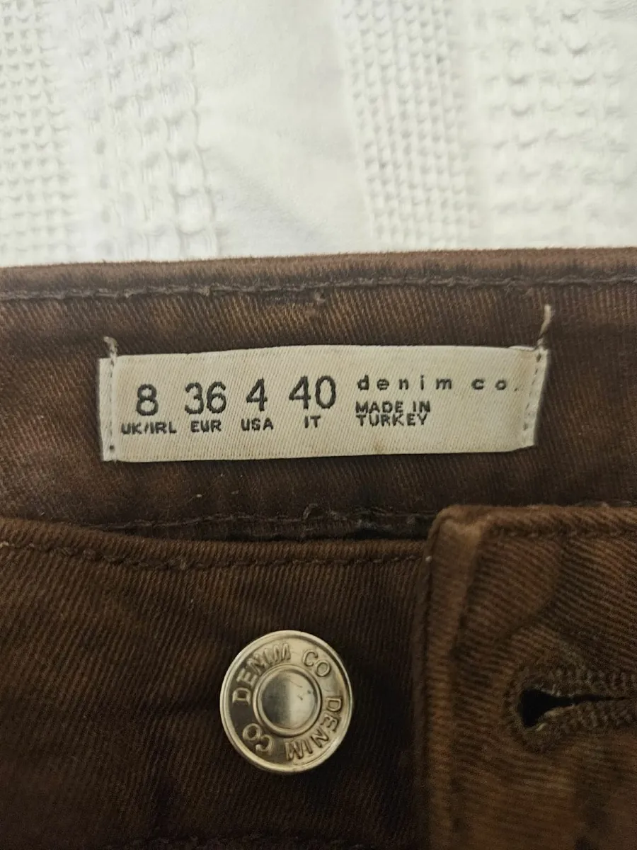 Denim Co Brown Cargo Trousers - Size 8 - Image 2