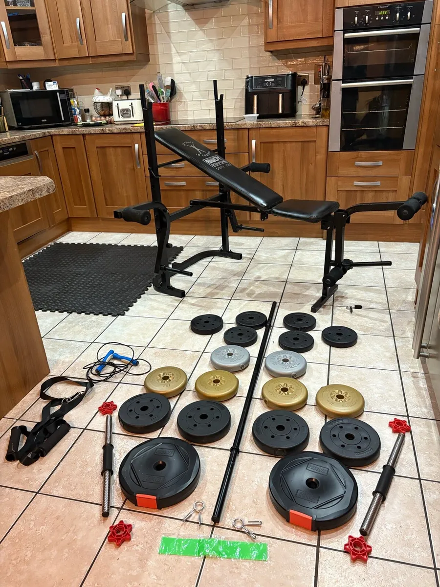 MULTI WEIGHT BENCH+ LEG + MATS + BARS + WEIGHTS ++ - Image 1