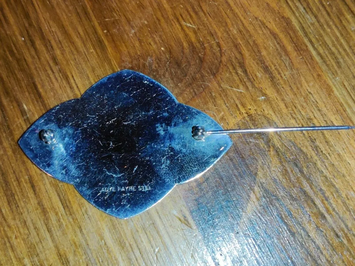 HUGE DESIGNER LADY FAYRE, Real Silver Old Brooch - Image 3