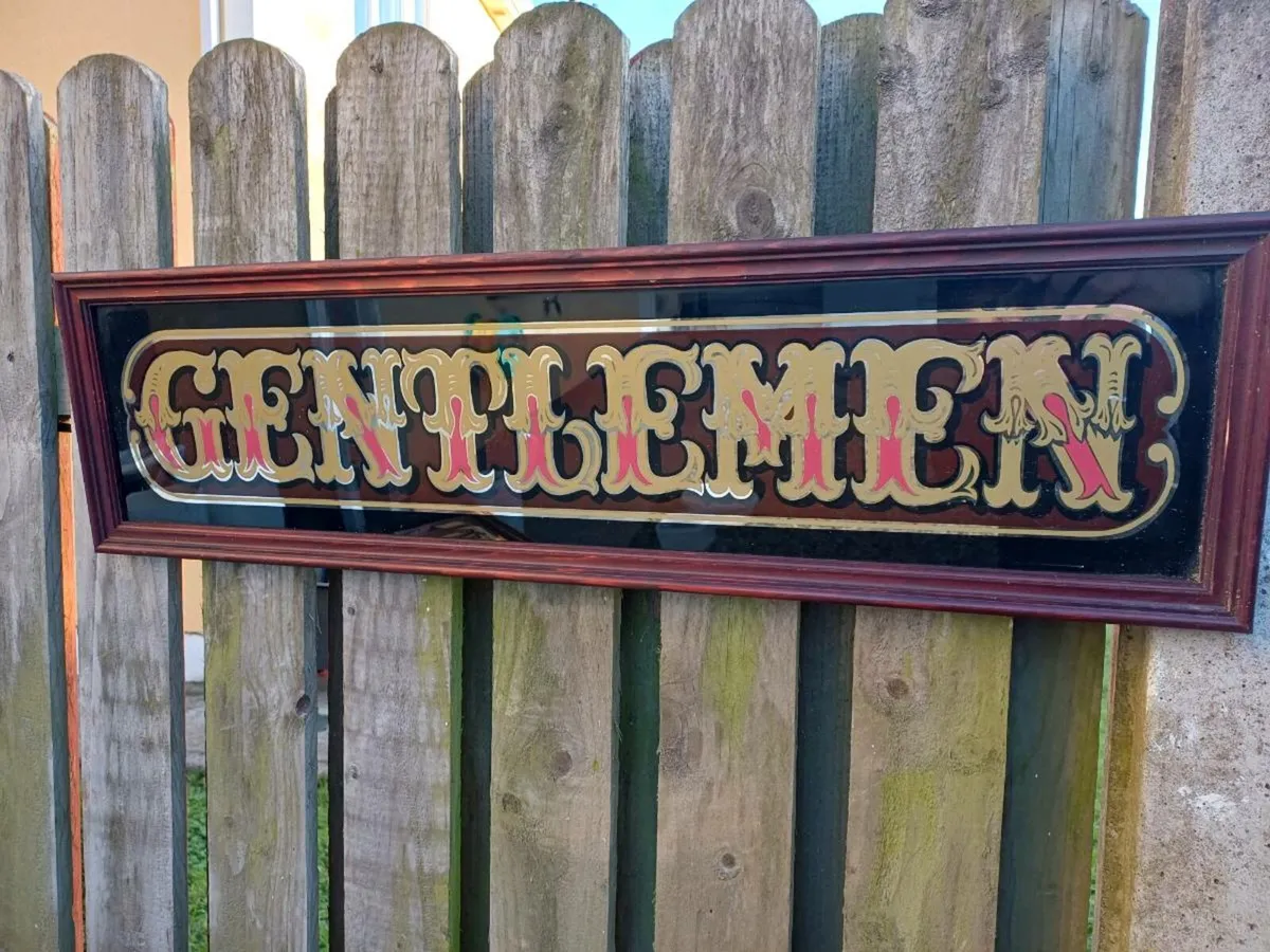 3 1970s Handpainted Mirrored Pub Signs - Image 2