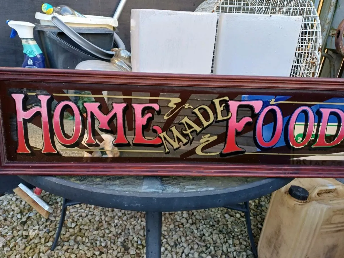 3 1970s Handpainted Mirrored Pub Signs - Image 4