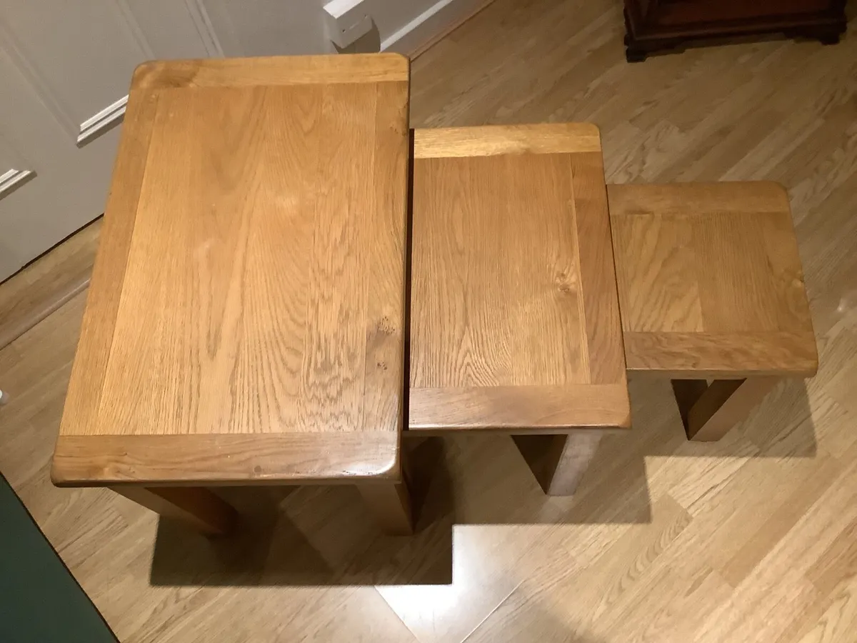 Oak Nest Of Tables - Image 3