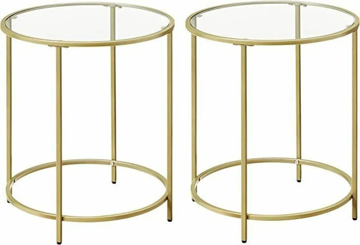 2 X Round Small Coffee Table, Glass - Image 1