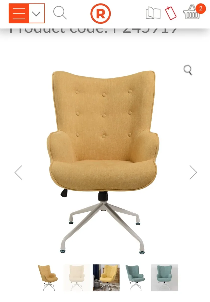 Yellow swivel chair - Image 2