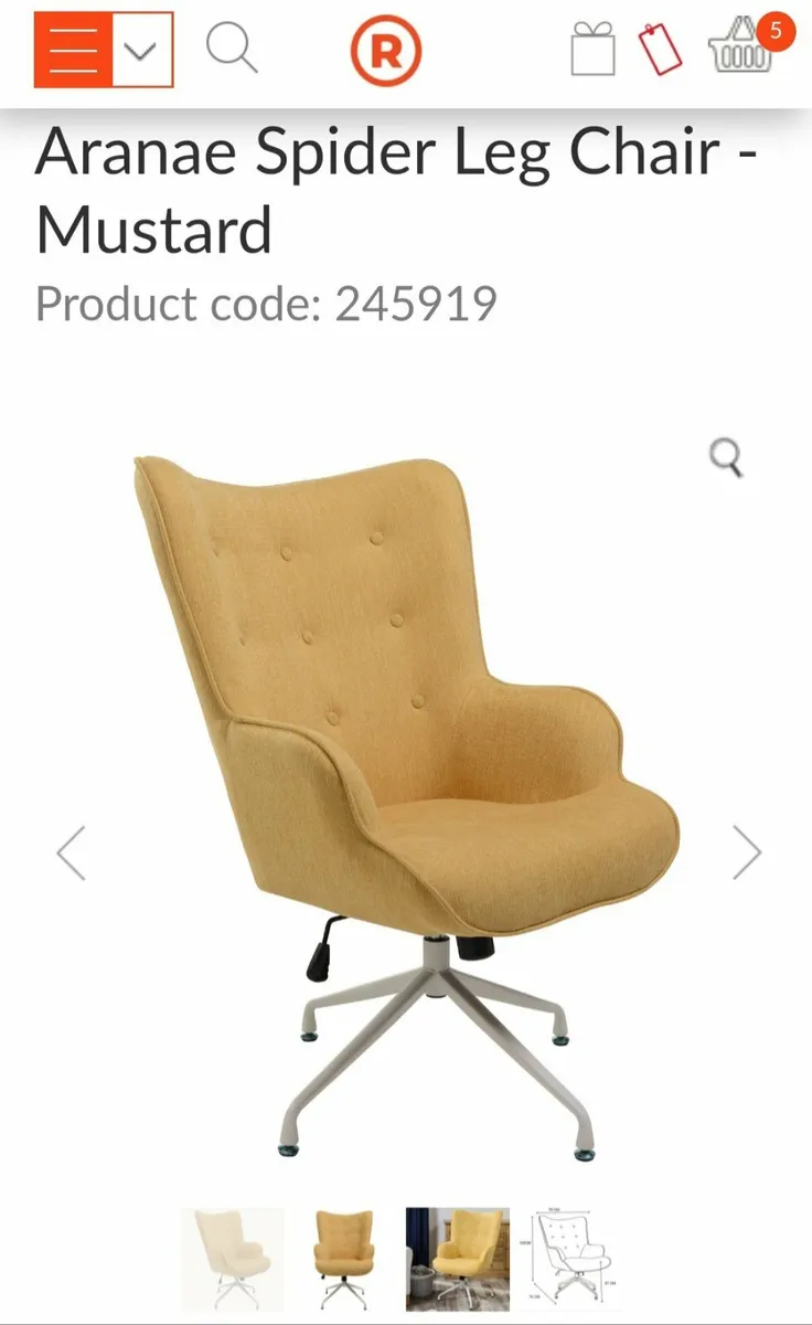 Yellow swivel chair - Image 3