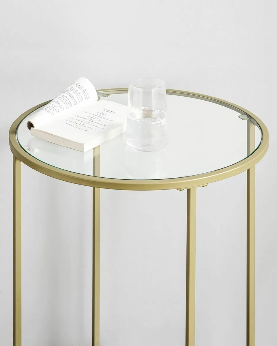2 X Round Small Coffee Table, Glass - Image 3