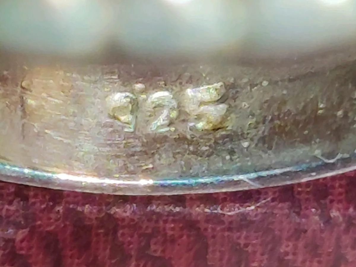 HUGE RARE MOTHER OF PEARL, 925 Silver Unisex Ring - Image 2