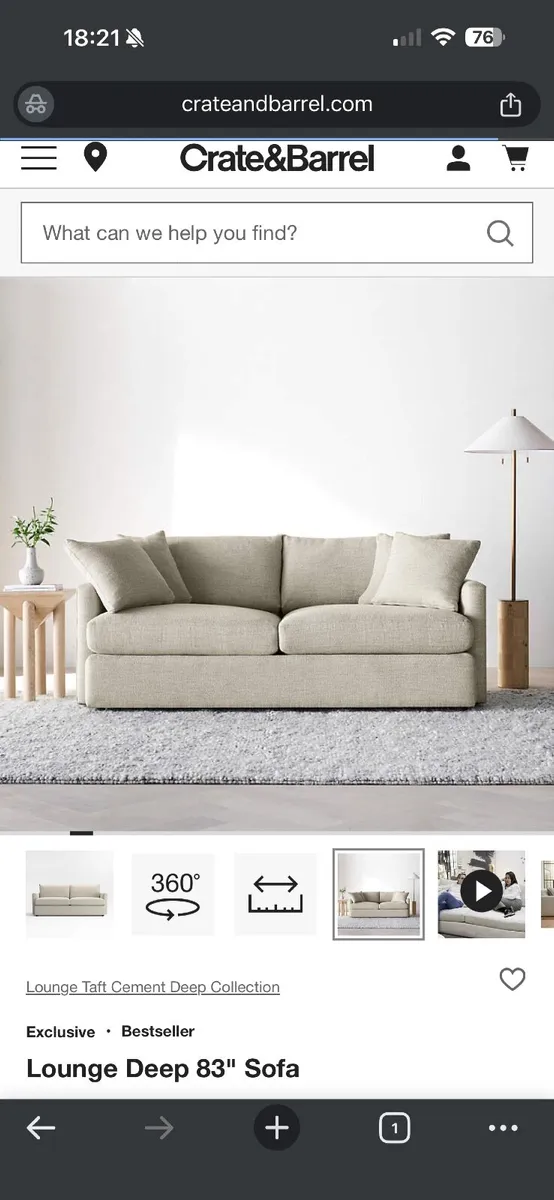 Crate & Barrel - Sofa and Large Chair - Image 3