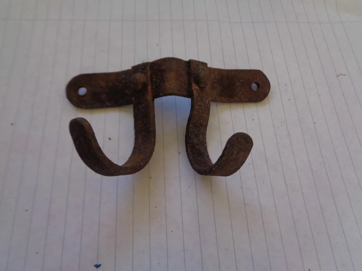 Vintage Double Metal Hook for Sale - Image 1