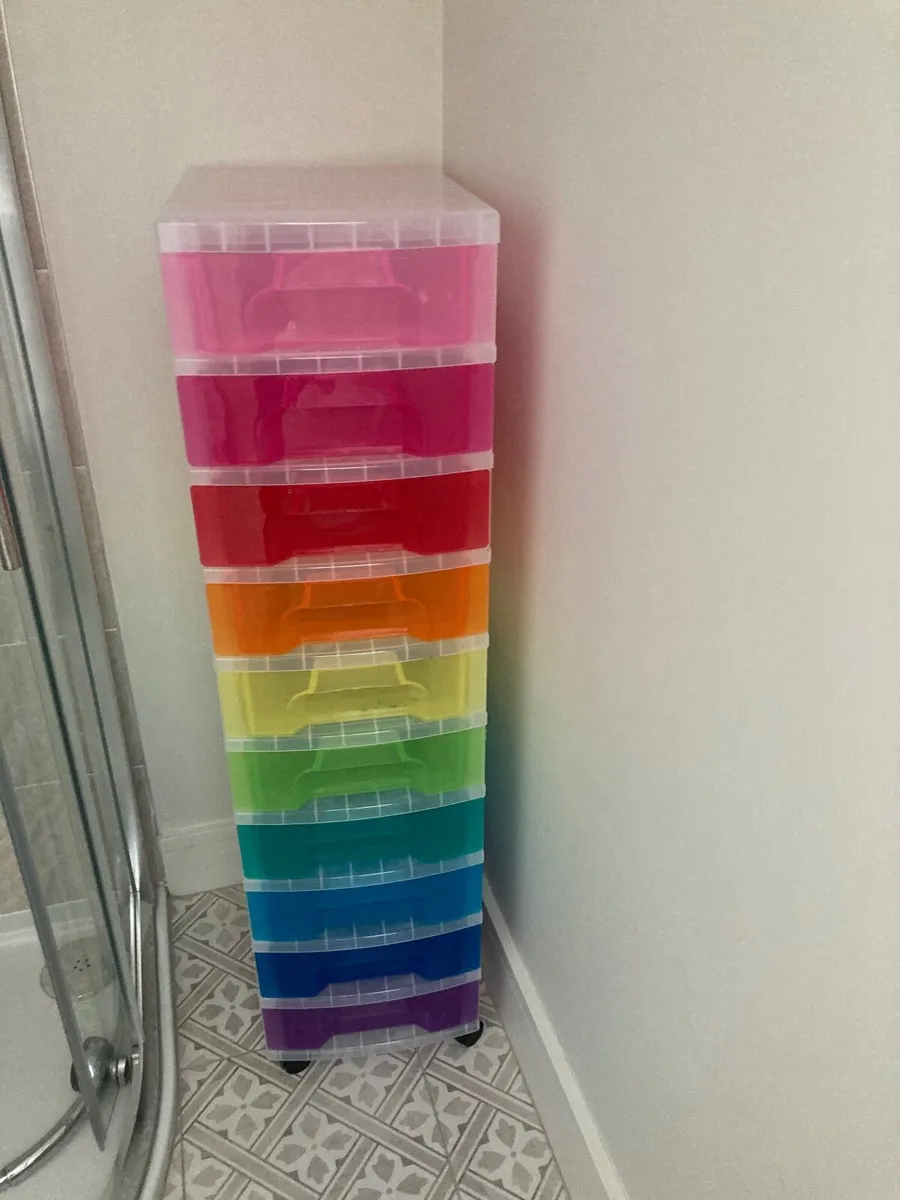 Rainbow plastic drawers