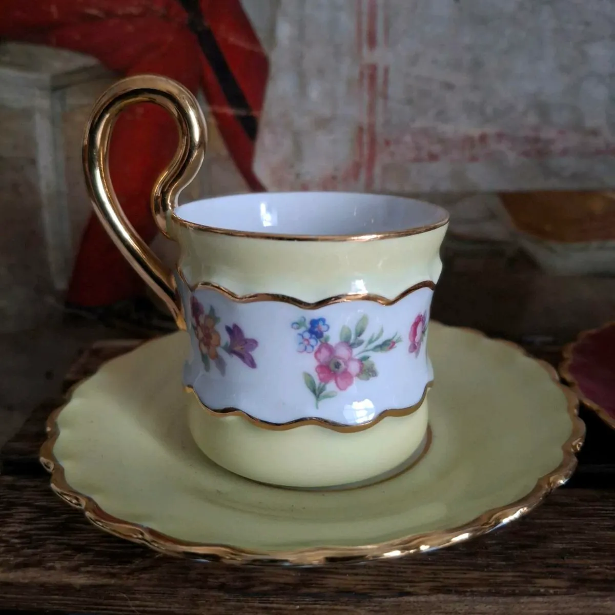 French Demitasse Coffee Cups & Saucers - Image 2