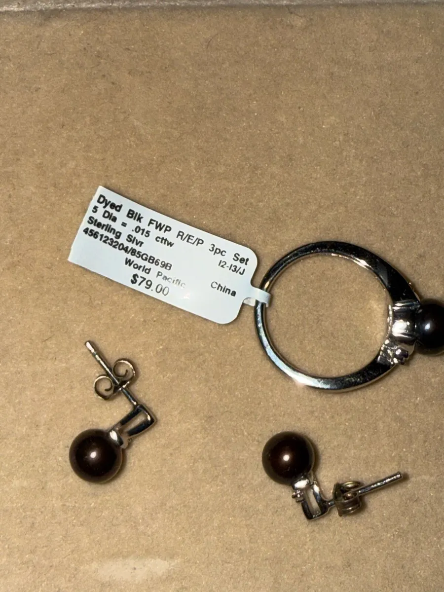 Silver set with diamonds 925 - Image 2