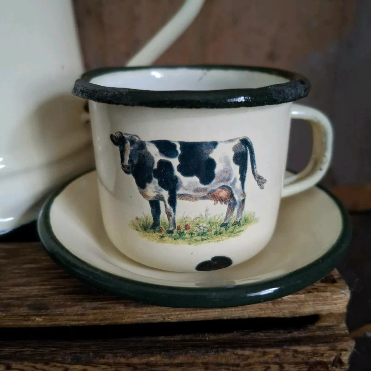 Enamel Coffee Pot & Cups - Image 2