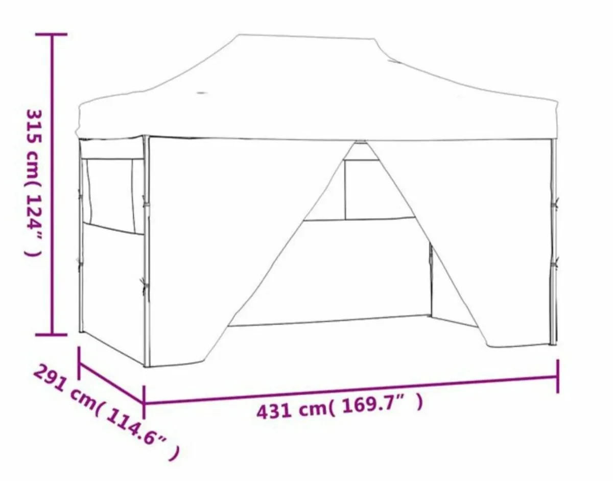 Foldable Tent Pop-Up with 4 Side Walls 3x4.5 + Mat - Image 3