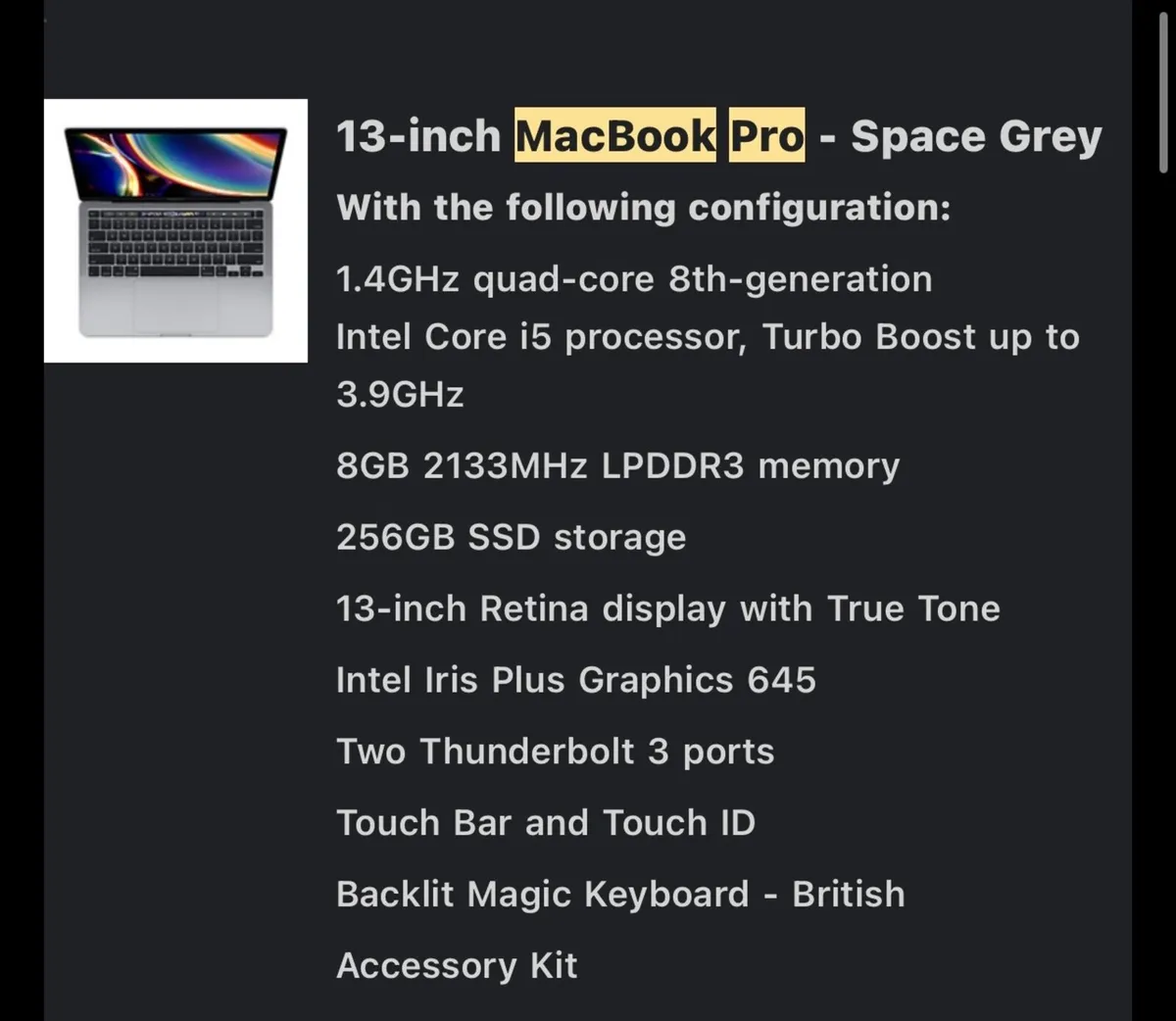 MacBook Pro 2020 - Image 3