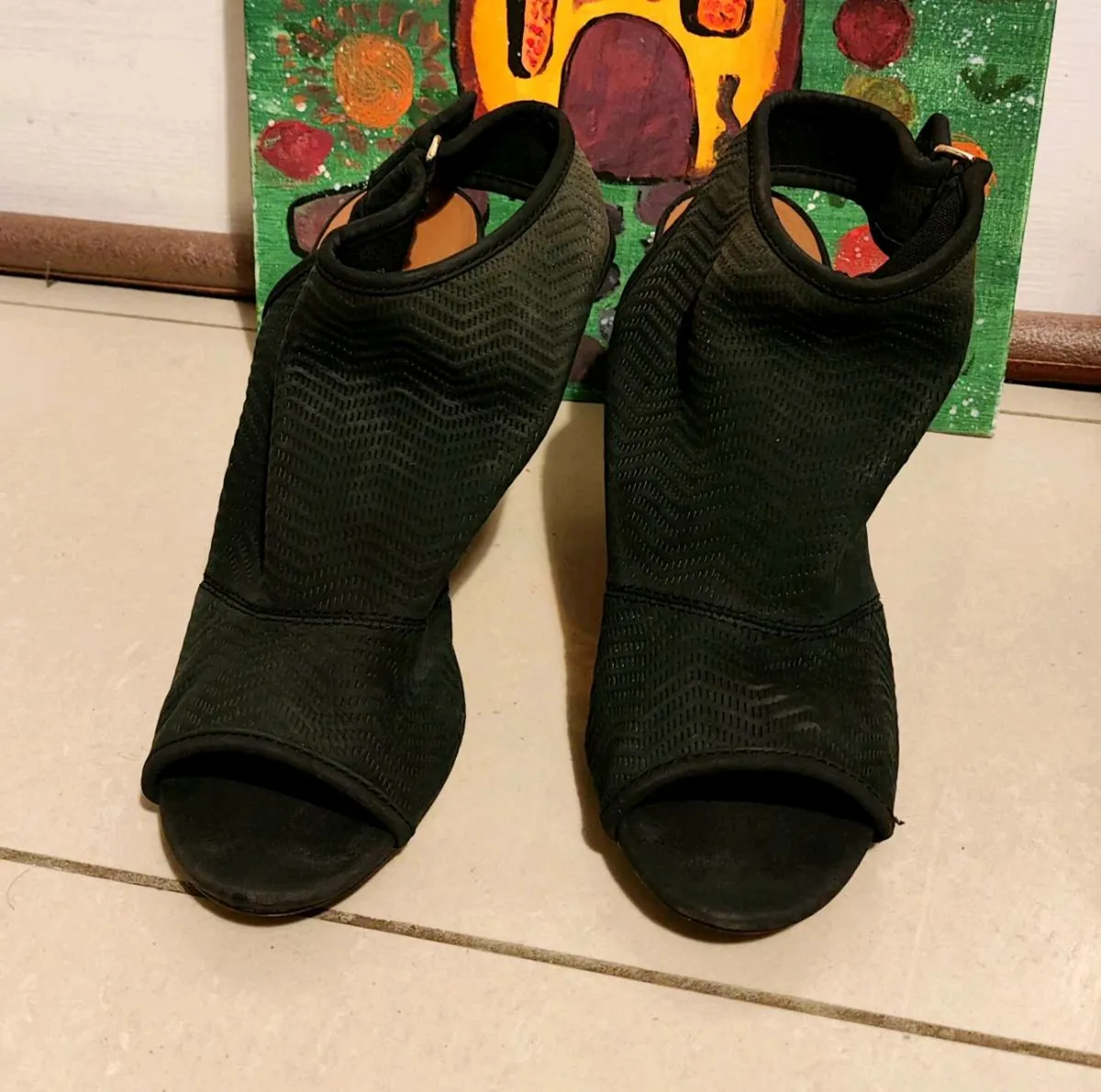 👠 ALDO Black Mesh Open-Toe Heels – Size US 9 / EU - Image 4