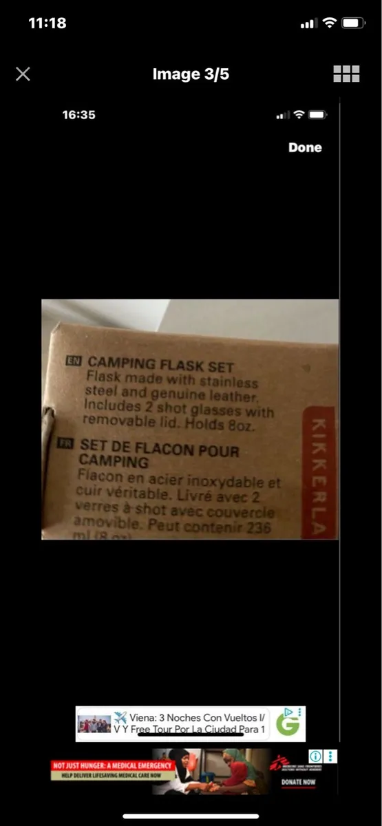 Stainless Steel & Leather Flask Set - Image 4