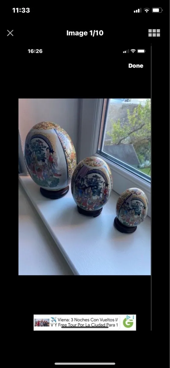Vintage Chinese Porcelain Egg Set - Image 1