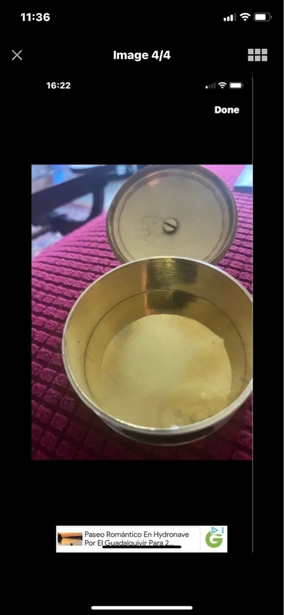 Vintage Brass/ Copper/ Mother of Pearl Ring Box - Image 4