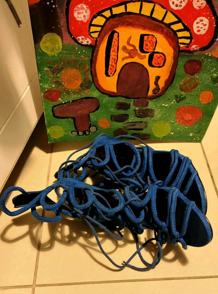 💙 MISO Blue Rope-Lace Heeled Sandals – Size UK 7 - Image 4