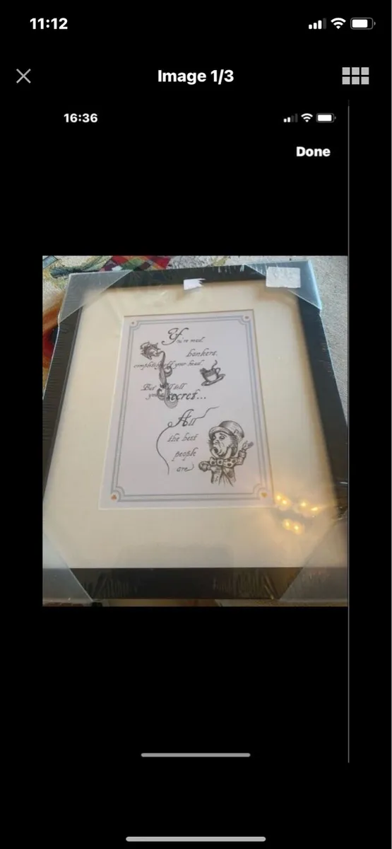 Framed Alice in Wonderland Print - Image 1