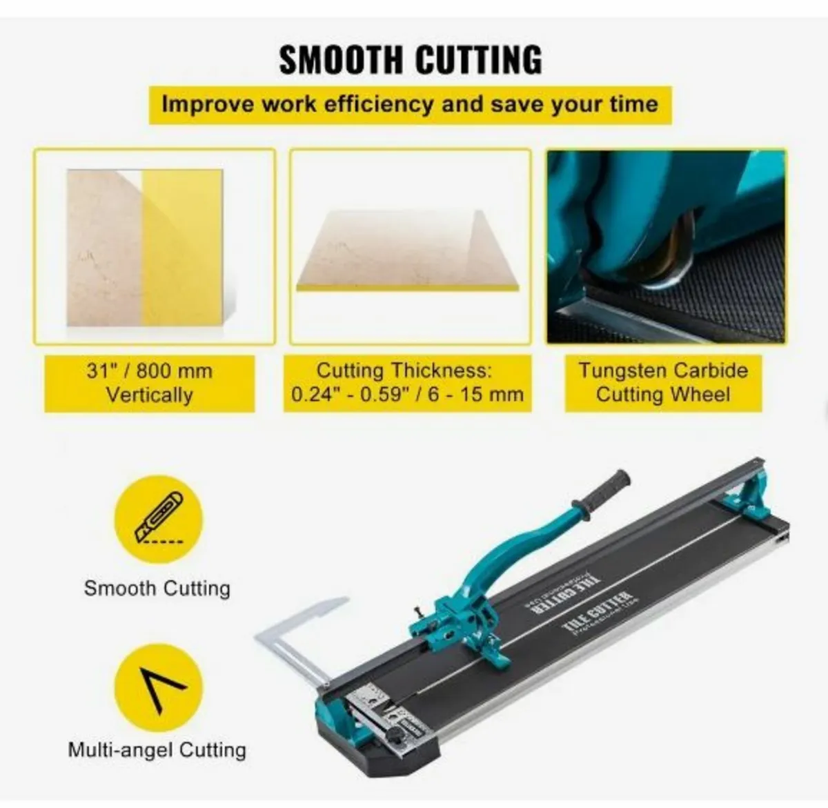 800 mm Tile Cutter Single Rail Manual Tile Cutter - Image 3