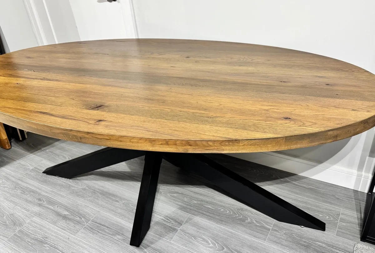 Ez Living Oak Starburst 2M Oval Dining Table - Image 1