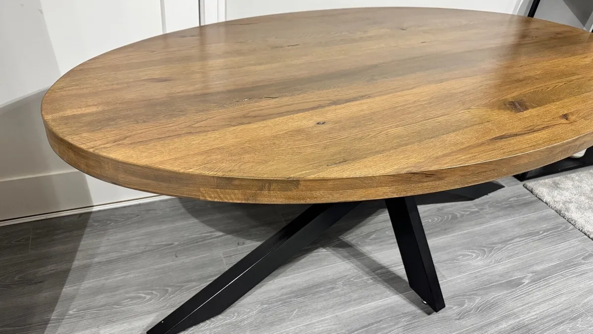 Ez Living Oak Starburst 2M Oval Dining Table - Image 3