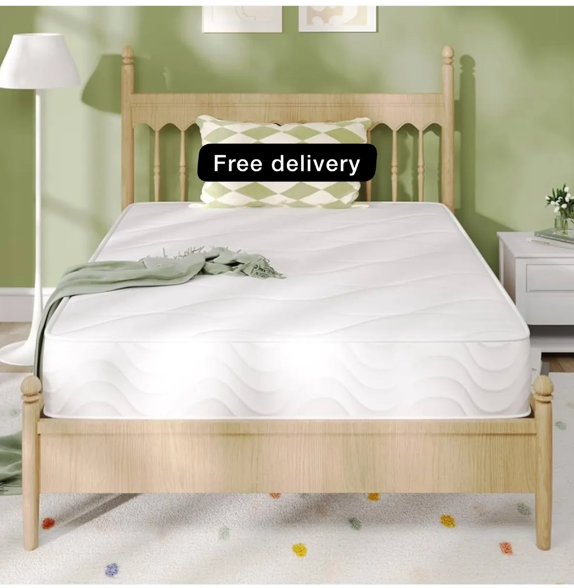 4FT Small Double Pocket Sprung Mattress, 8 Inch, M - Image 1