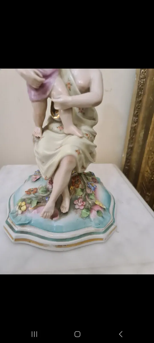 Tall antique porcelain candle stick - Image 4