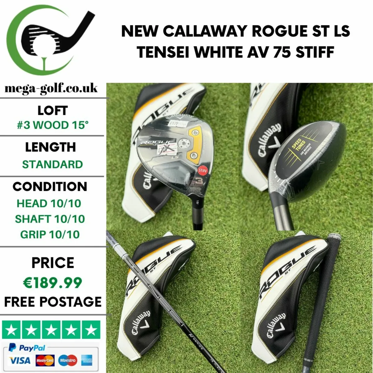 New Callaway Rogue ST LS #3 Wood 15° / Stiff - Image 1