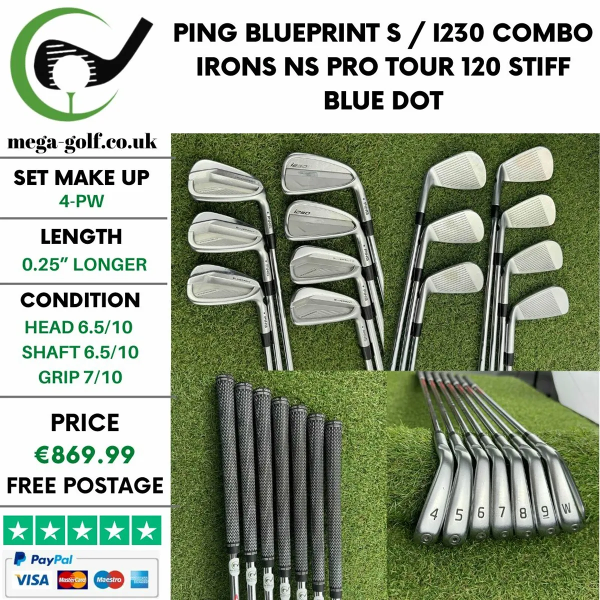 Ping Blueprint S / i230 Combo Irons / 4-Pw / Stiff - Image 1
