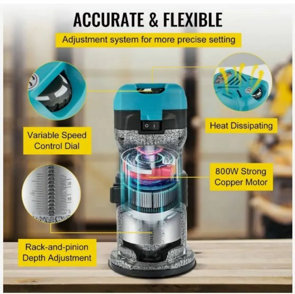 Router Tool, 710W Wood Router - Image 4