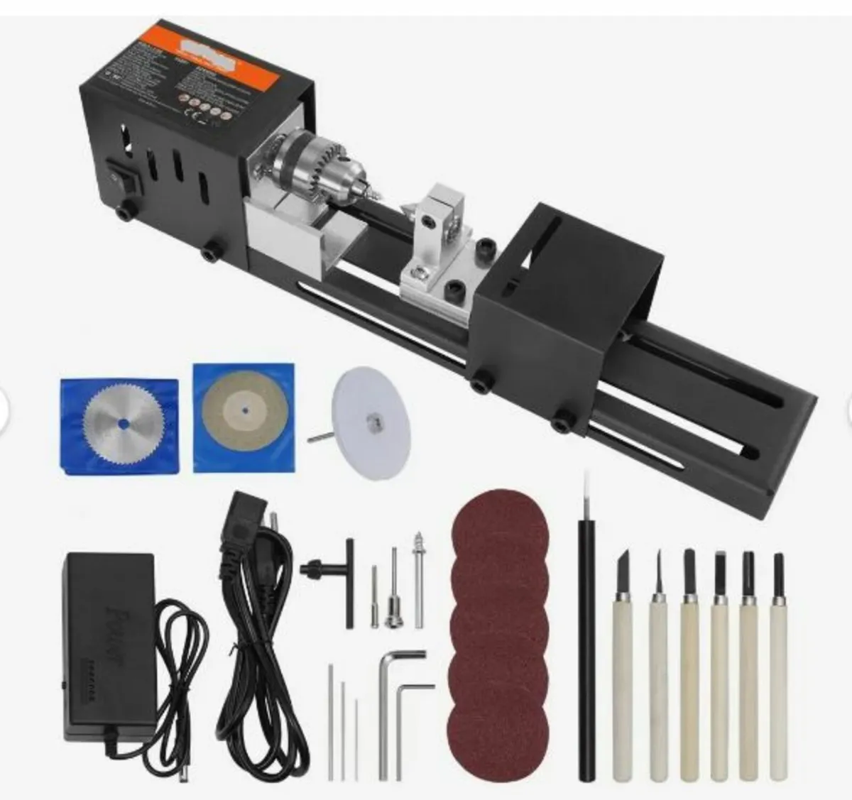 Mini Lathe Machine, 7 cm x 16 cm, 24VDC 96W - Image 1