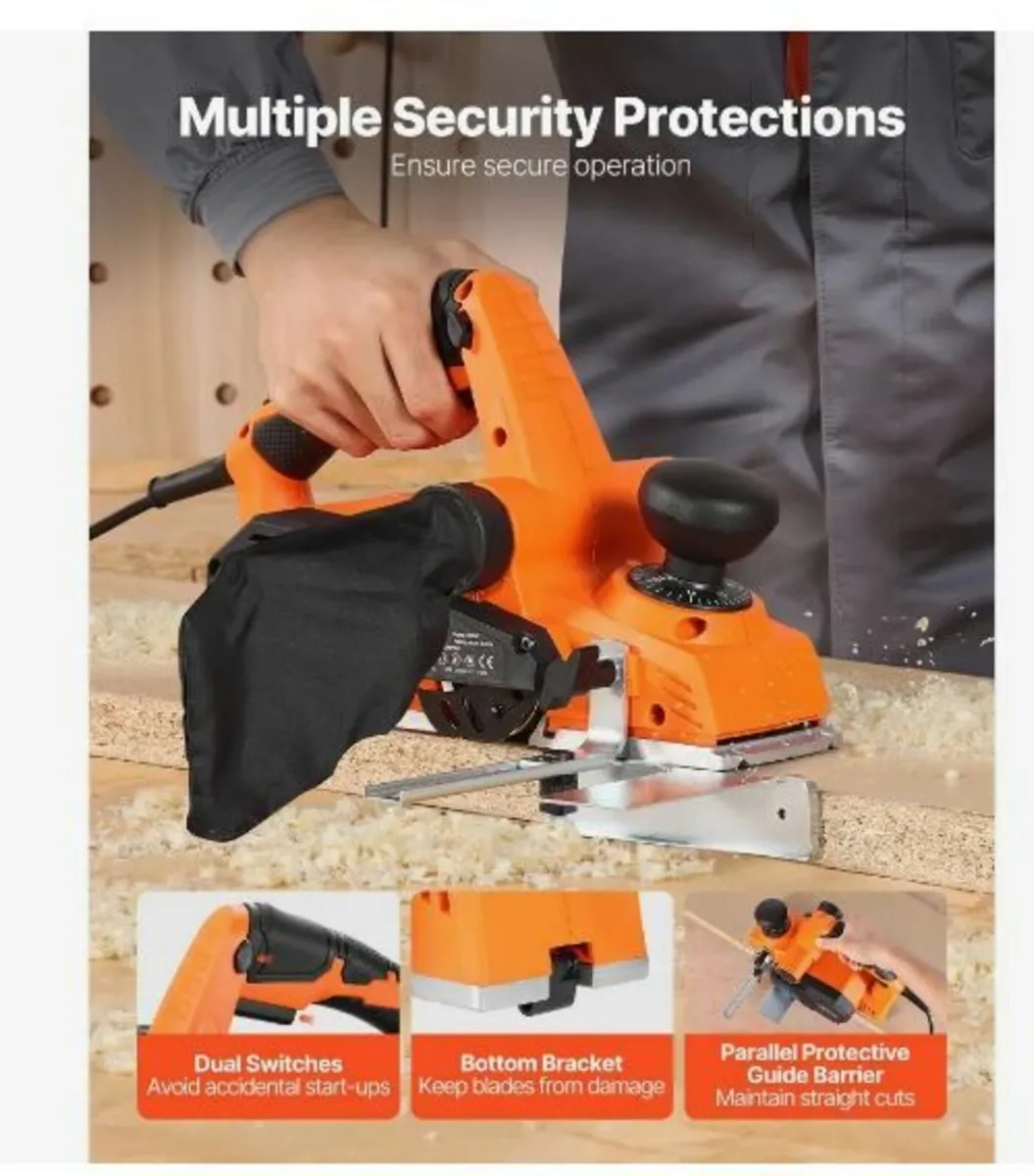 Electric Hand Planer, 82 mm Cut - Image 4