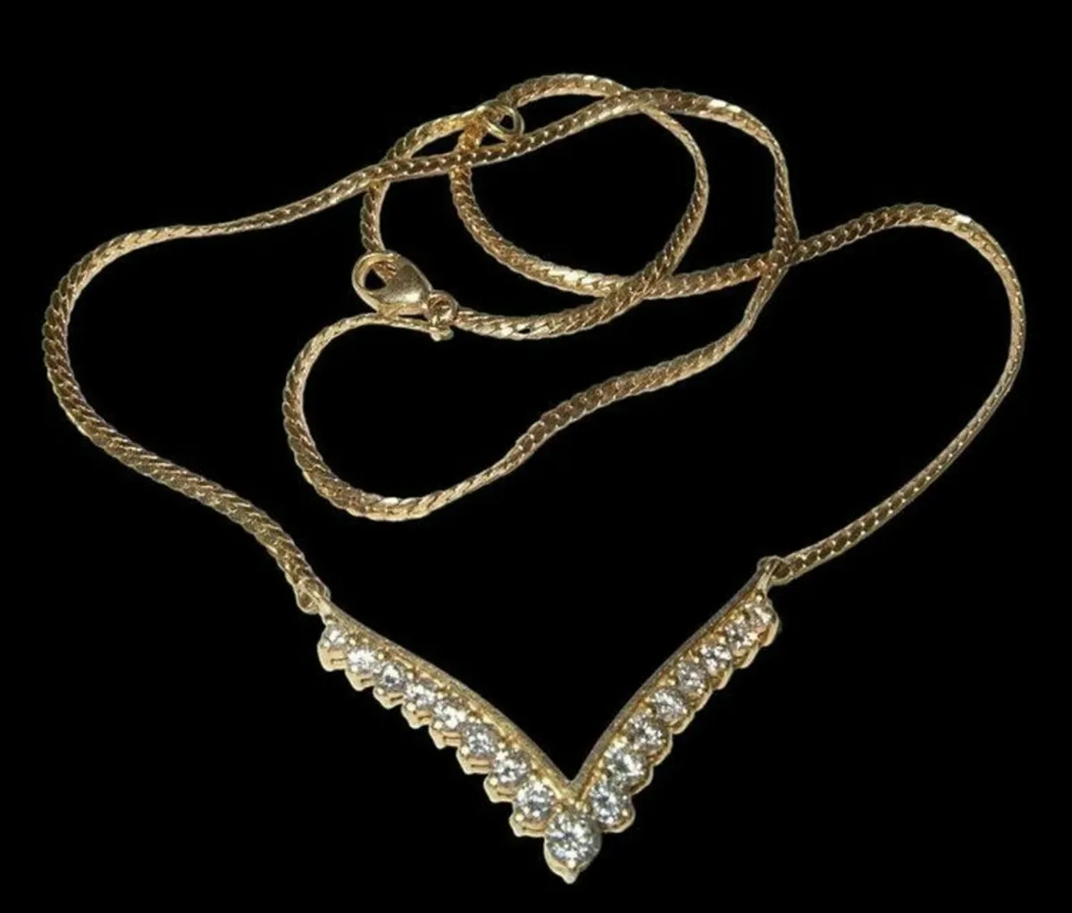 Vintage 18ct Gold & Diamond Necklace - Image 1