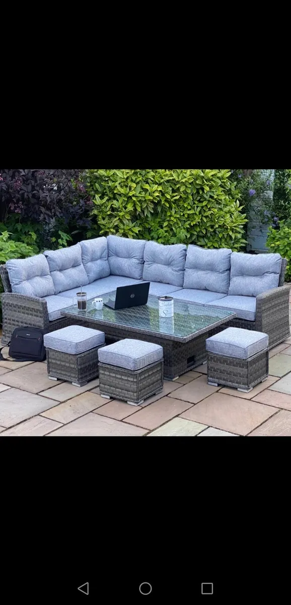 Brand New Corner Set C/W Adjustable  Table - Image 2