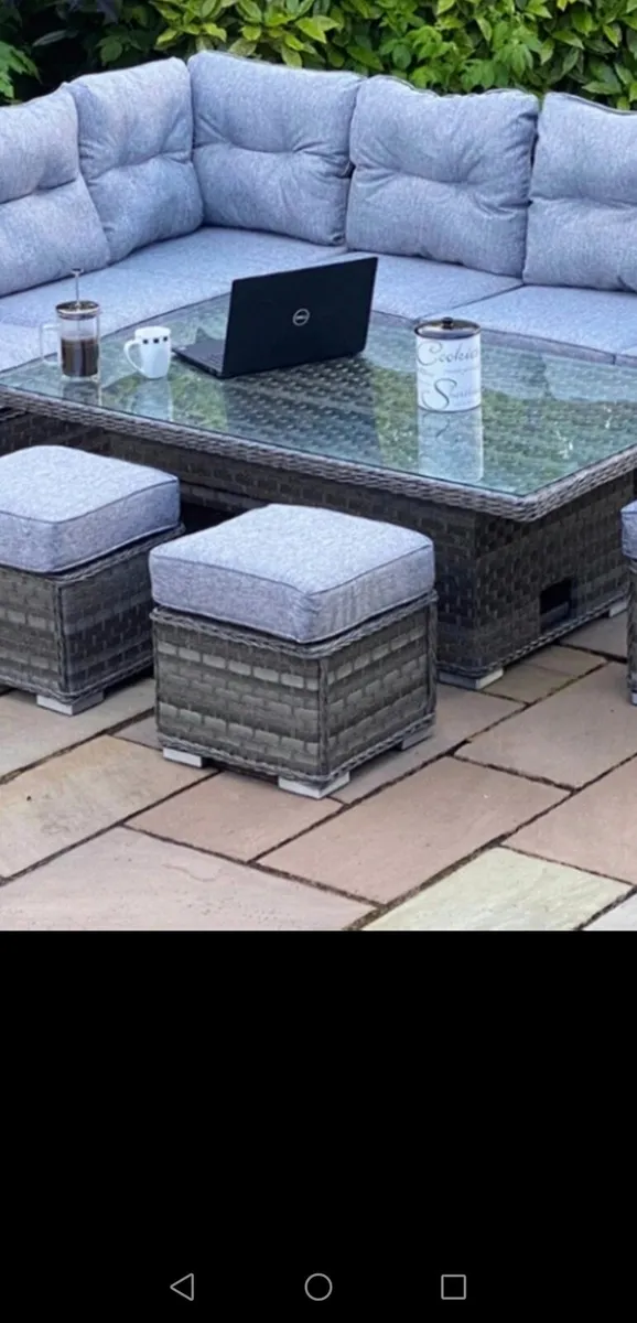 Brand New Corner Set C/W Adjustable  Table - Image 3