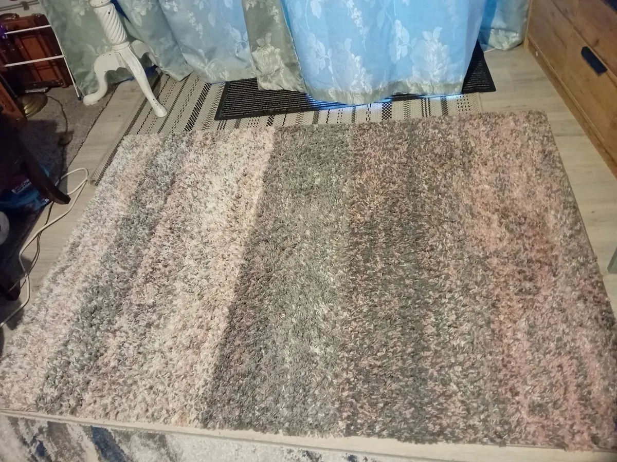 Pink/Grey Floor Rug - Image 1