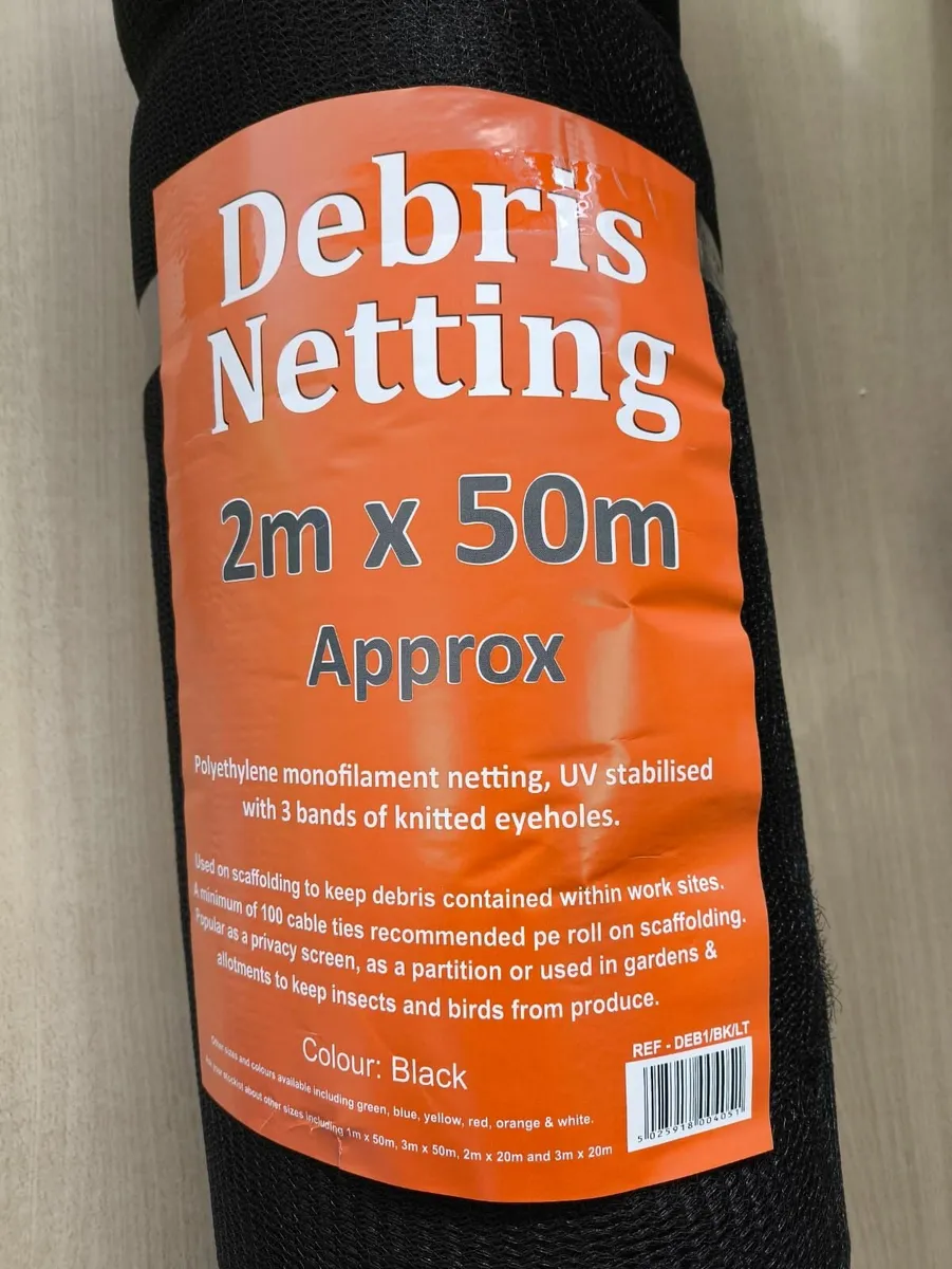 Windbreaker netting 2m x 50m - Black 50 gsm - Image 1