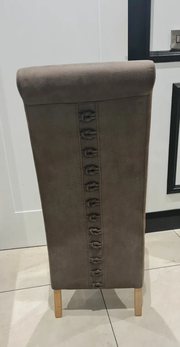 Brown suede effect Dining Chairs - Image 2