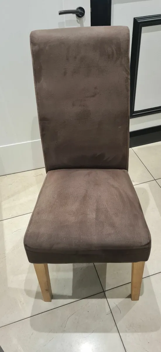 Brown suede effect Dining Chairs - Image 1