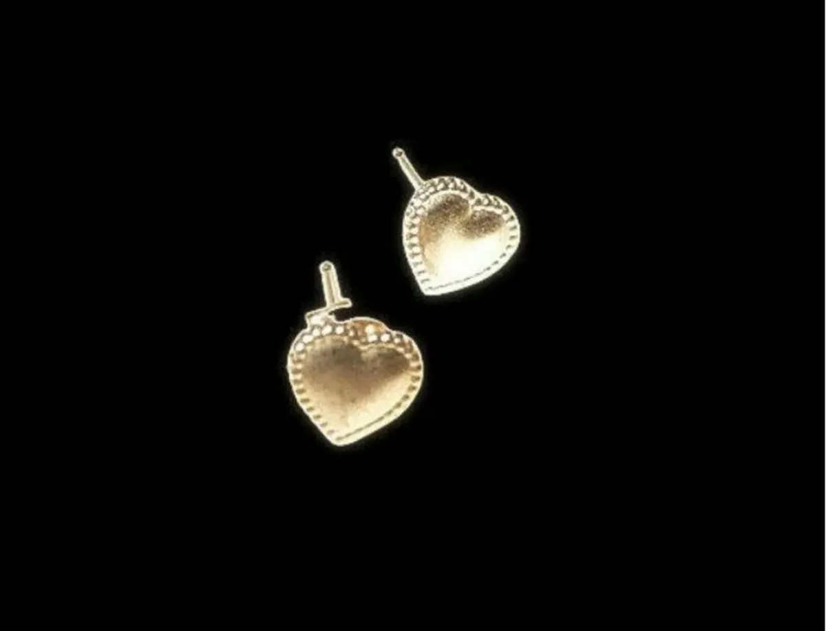 Vintage 9ct Gold Heart earrings - Image 3