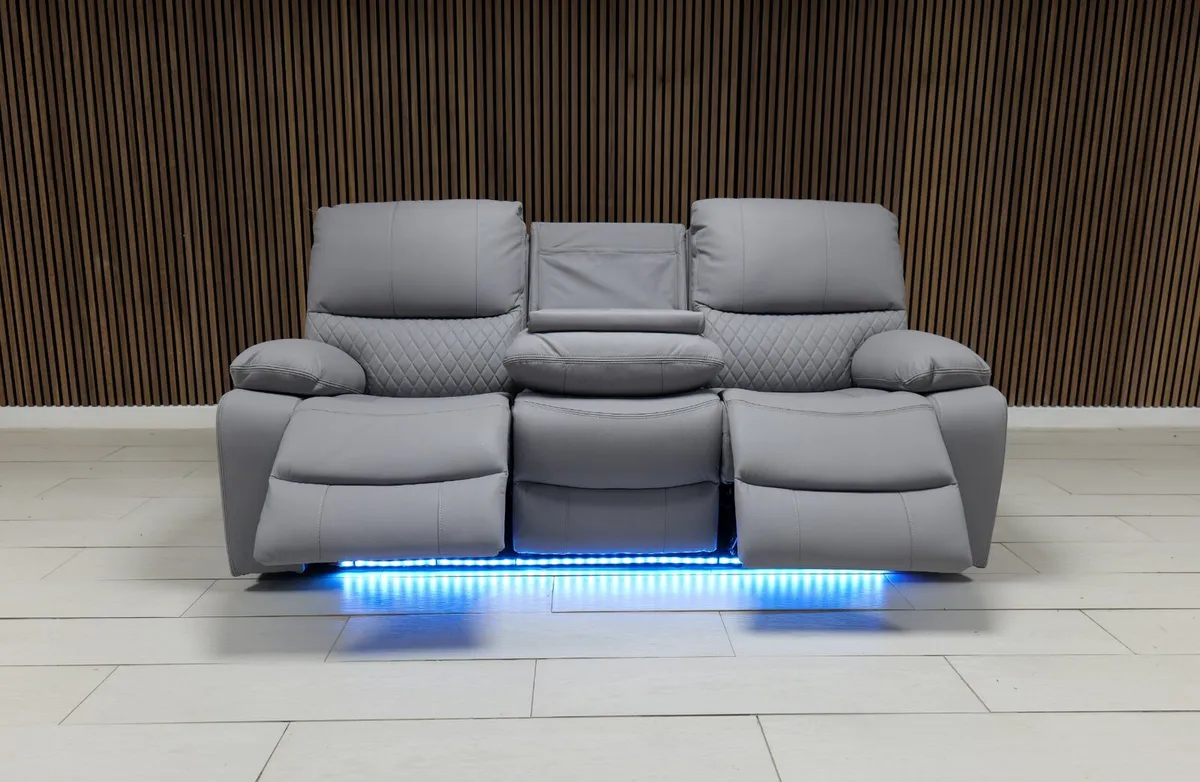 Rita 3+1+1 Electric Leather Recliner LED Lights - Image 2