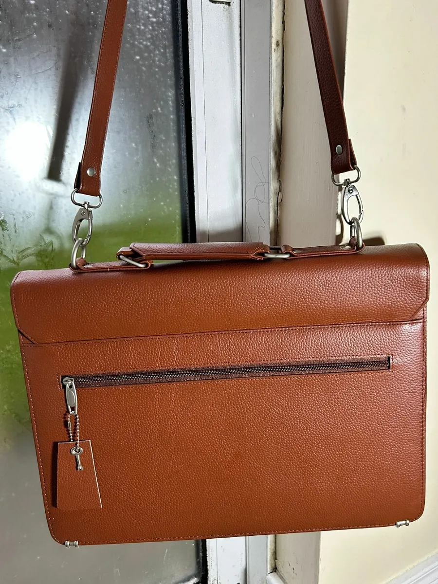 Leather Briefcase for Men Business Messenger Bag - Image 3