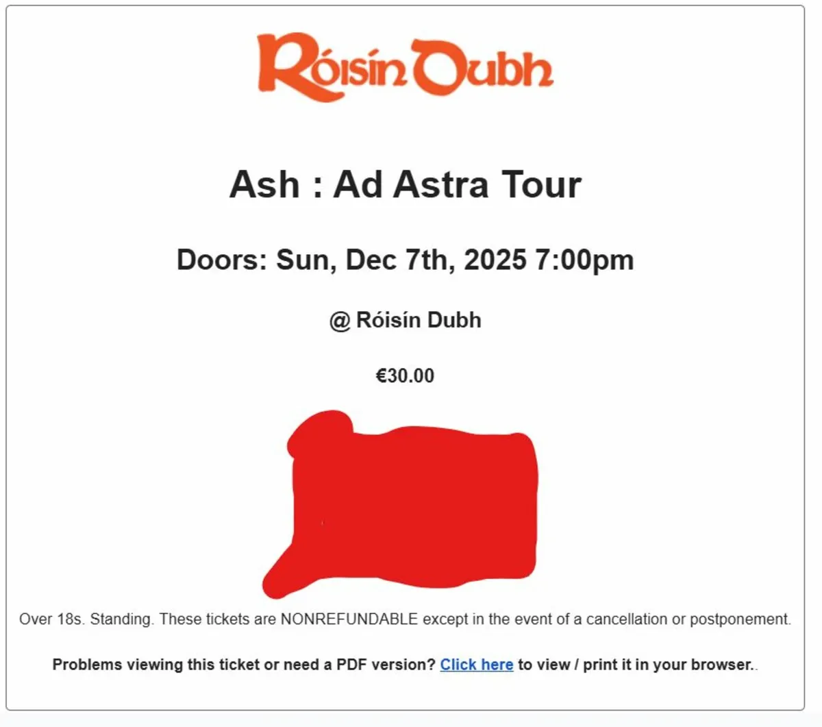 ASH : Ad Astra Tour: Sun, Dec 7th, 2025 Galway