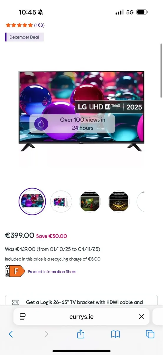 55” LG TV never opened out of box