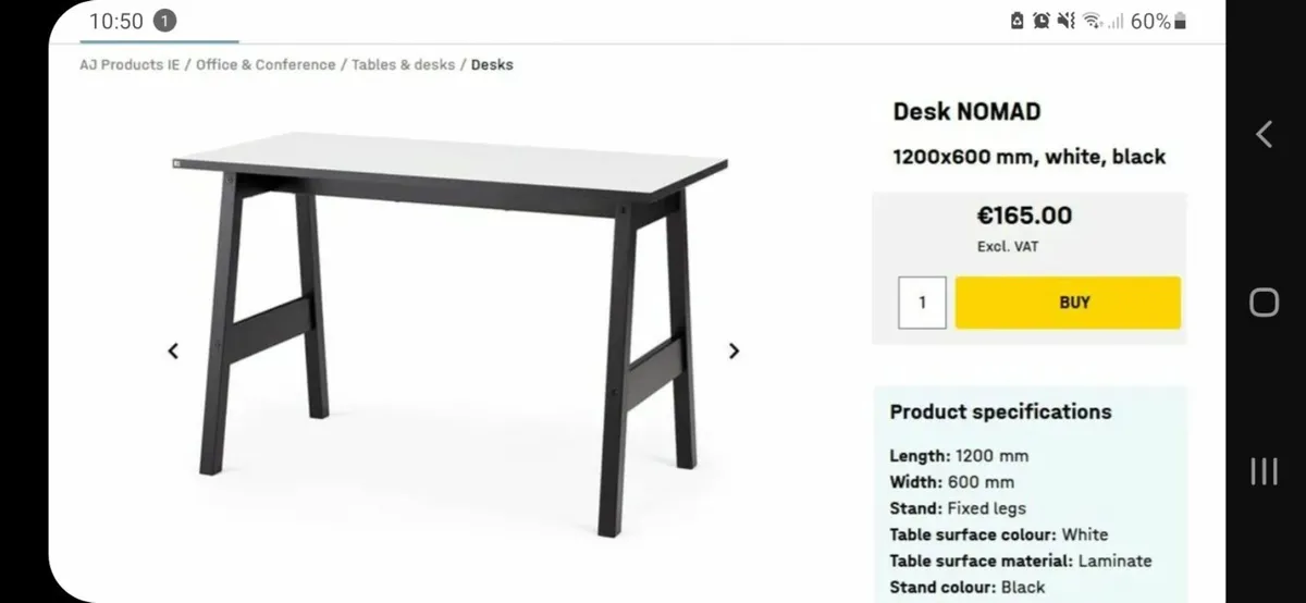 Save €100 Sturdy Desk - 10cm LOWER than standard - Image 2