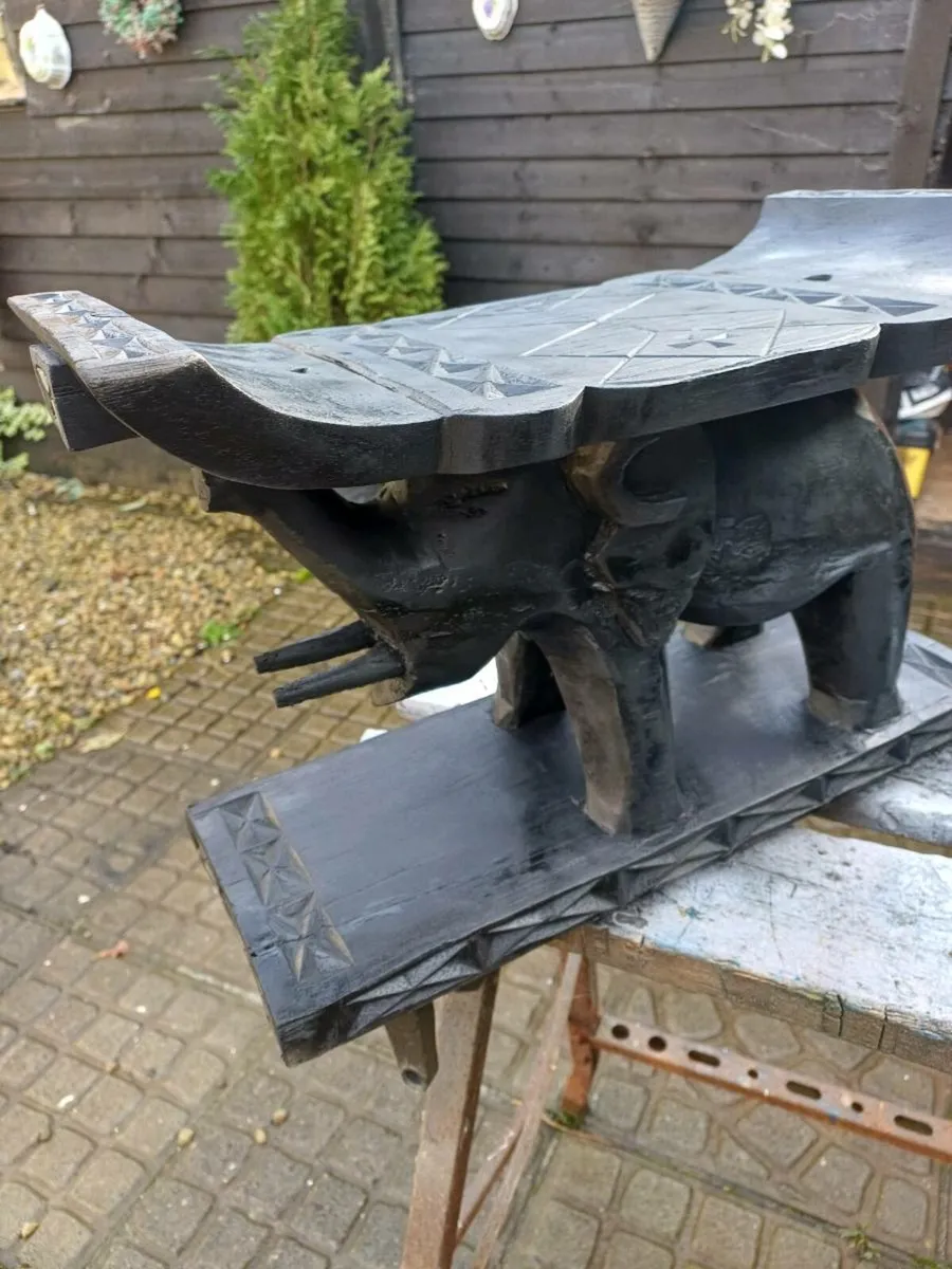 Vintage Ashanti Ebonised Elephant Stool - Image 1